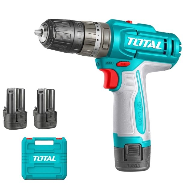TALADRO PERCUTOR 12V 20NM C/MALET+2BAT TOTAL TIDLI12206